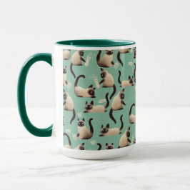 Taza Gatos malvados siameses golpean las cosas