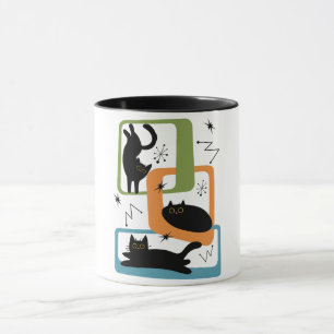 Taza Gatos negros de mediados del siglo