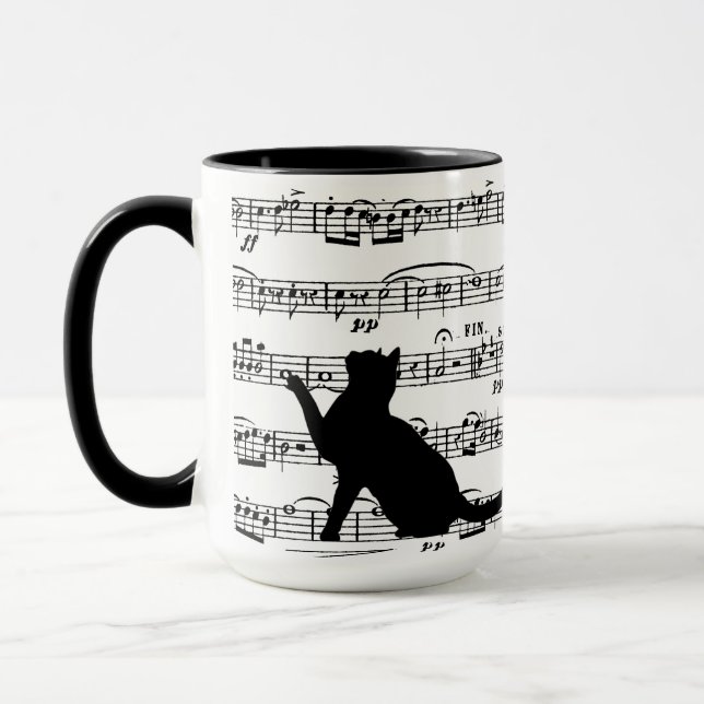 Taza Gatos negros en la música de hojas (Izquierda)