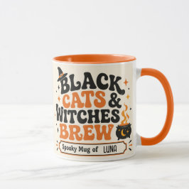 Taza Gatos Negros Personalizados y Caldo de Brujas Hall
