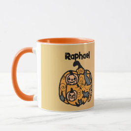 Taza Gatos negros retro y sueños de calabaza