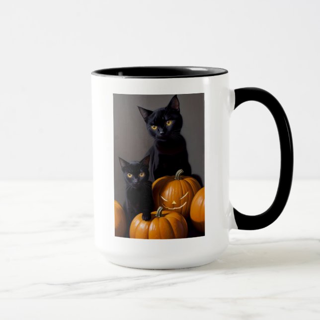 Taza Gatos negros y calabazas (Derecha)
