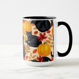 Taza Gatos negros y calabazas