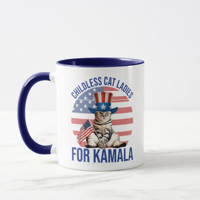 Taza Gatos Sin Niños Damas Para Kamala (Izquierda)