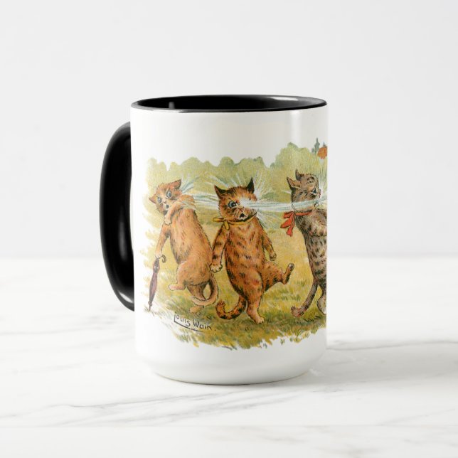 Taza Gatos sorprendidos Louis Wain (Anverso izquierdo)