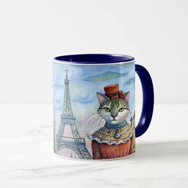 Taza Gatos vestidos en París (Anverso derecho)