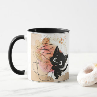 Taza Gatos y café... ¡mi Furrvorite! :: Corta, divertid
