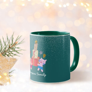Taza Gatos y regalos de collage de papel festivo Navida