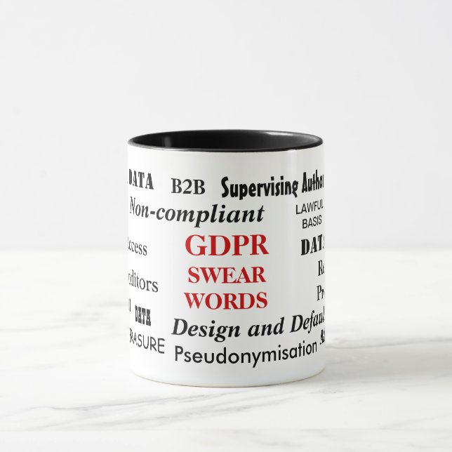 Taza GDPR juran chiste divertido molesto de la (Centro)