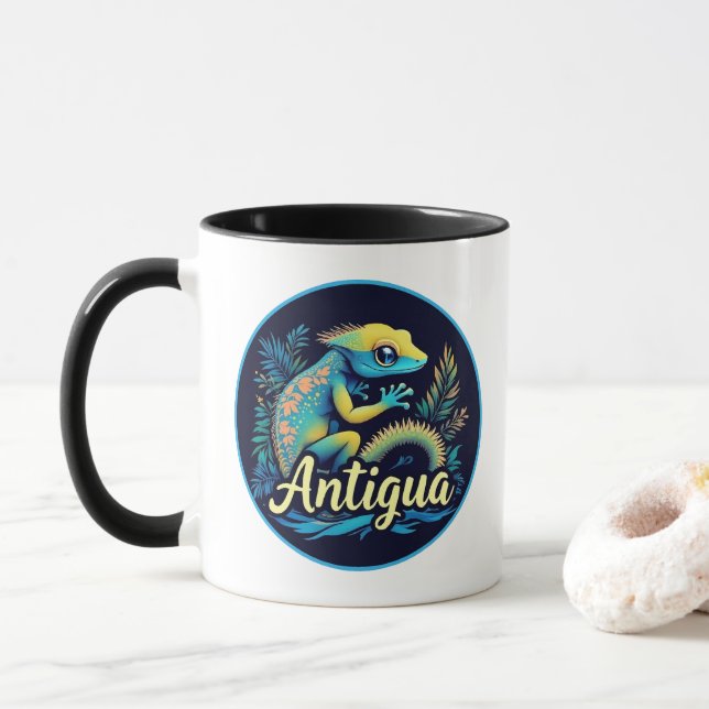Taza Gecko caribeño de la isla Antigua (Con donut)