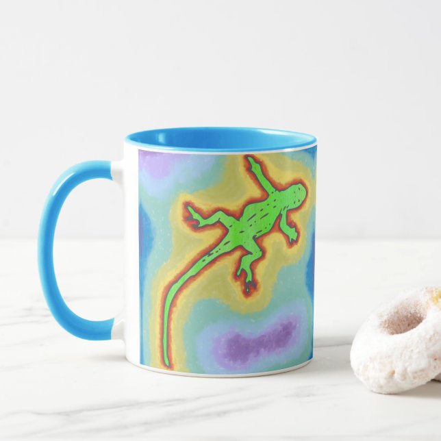 Taza Gecko verde limón (Con donut)