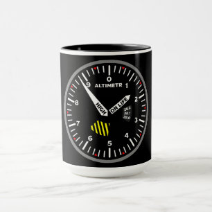 Taza Geek de Aviación del Piloto Altimetr