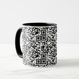 Taza Geek del resumen blanco y negro del código QR del