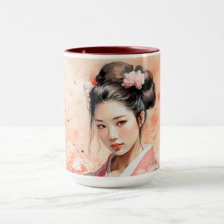 Taza Geisha mug - japonés diseño haiku café mañana