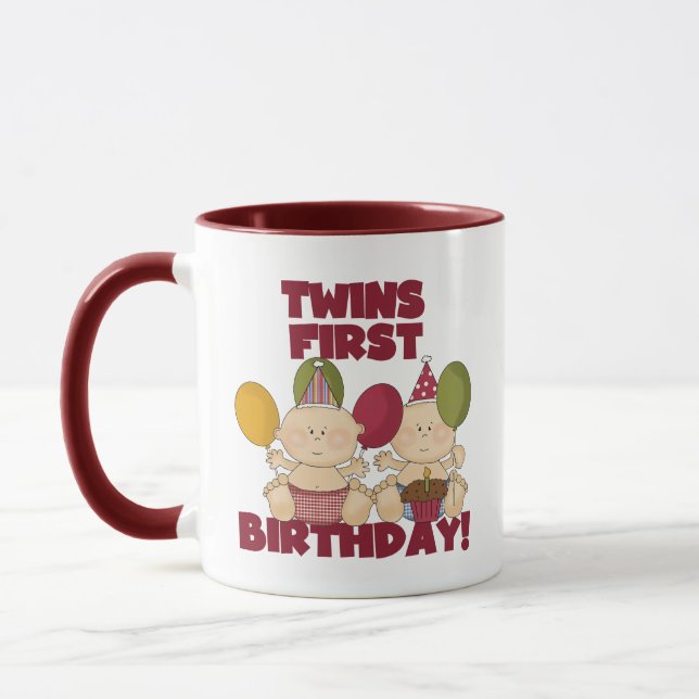 Taza Gemelos 1er cumpleaños - Camisetas y regalos para  (Izquierda)