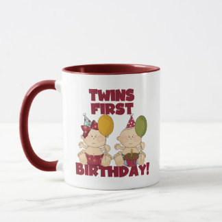 Taza Gemelos, primera camiseta de cumpleaños y regalos