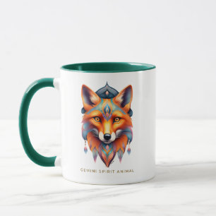 Taza Gemini Spirit Animal Fox Face Alebrije