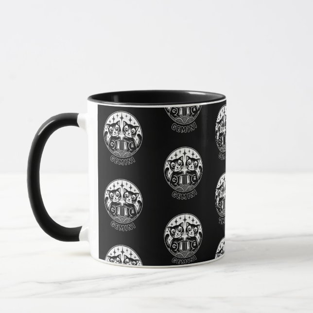 Taza Gemini Zodiac Black Mug (Izquierda)