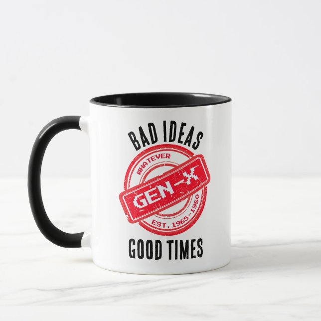 Taza Gen X "Malas ideas, buenos tiempos" Mug (Izquierda)