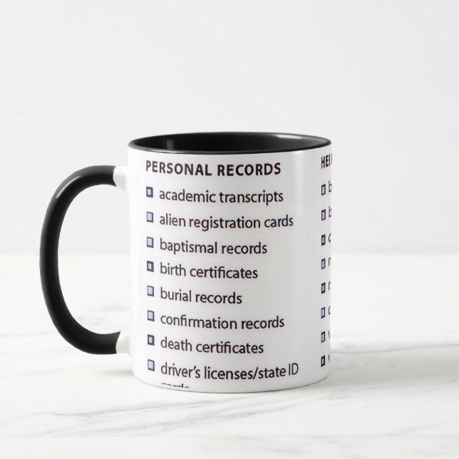 Taza Genealogy Records Mug (Izquierda)