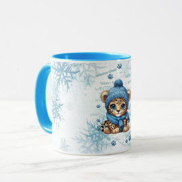 Taza Generación de IA | Leopardo Cute | Invierno