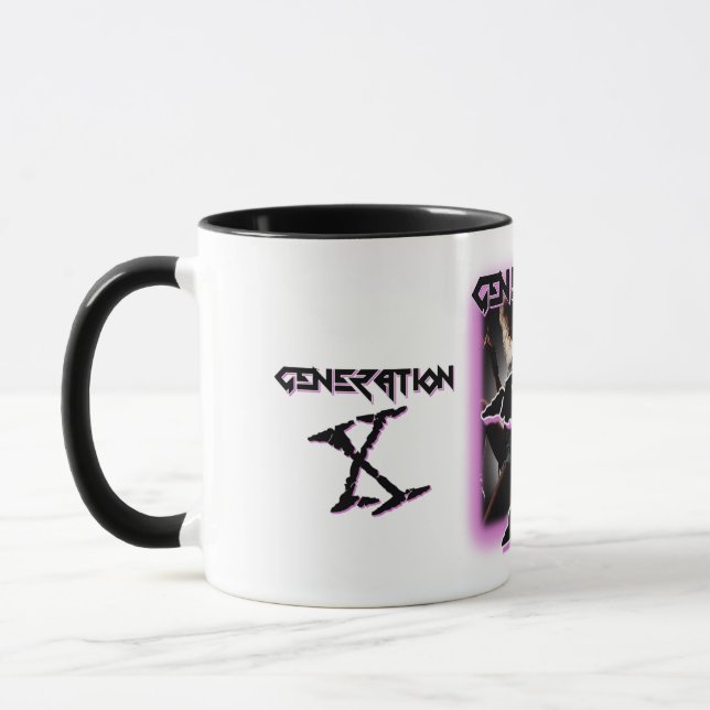 TAZA GENERACIÓN X BANDAS DE PELO DE 80 (Izquierda)