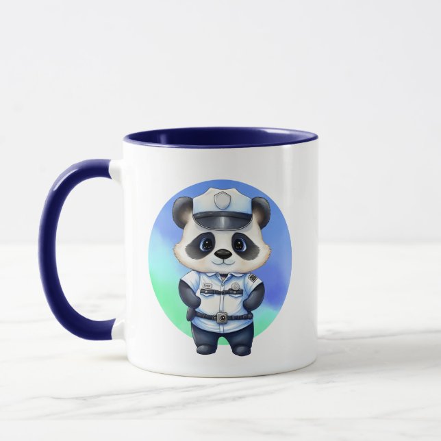 Taza genial policía de Panda agrega monograma (Izquierda)