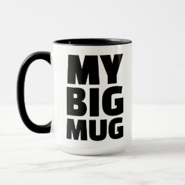 Taza Genial Tipografía Moderna Negrita en Blanco y Negr