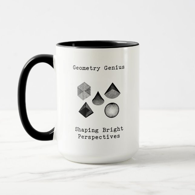 Taza Genio de la Geometría Formando Perspectivas Brilla (Izquierda)