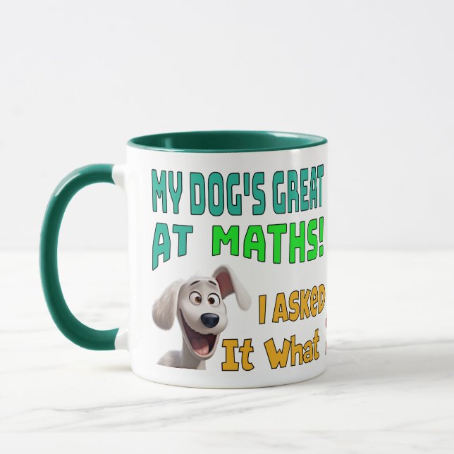 Taza Genio matemático, diversión, meme de Personalizado (Izquierda)