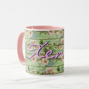 Taza Gentle Mallow Floral con su nombre