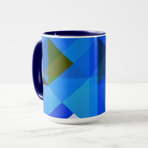 Taza Geo Art Blue Color Block Mug