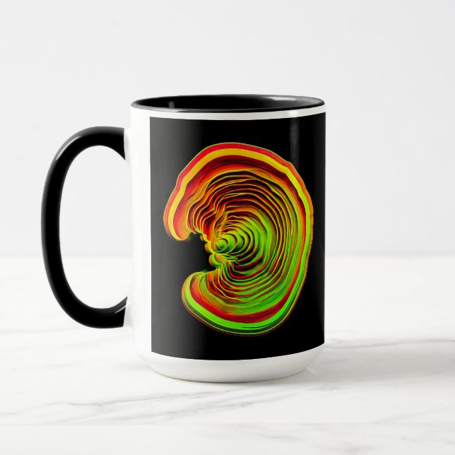 Taza Geometría Abstracta 3D en Capas Térmicas Luminosas (Izquierda)