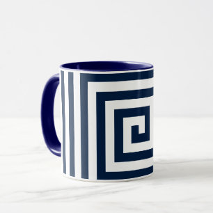 Taza Geometría marina y blanca
