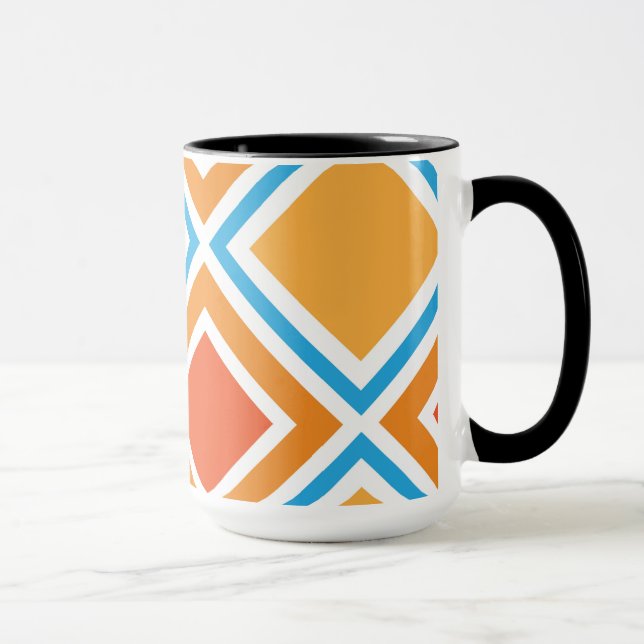 Taza Geométrica abstracta de diamante (Derecha)