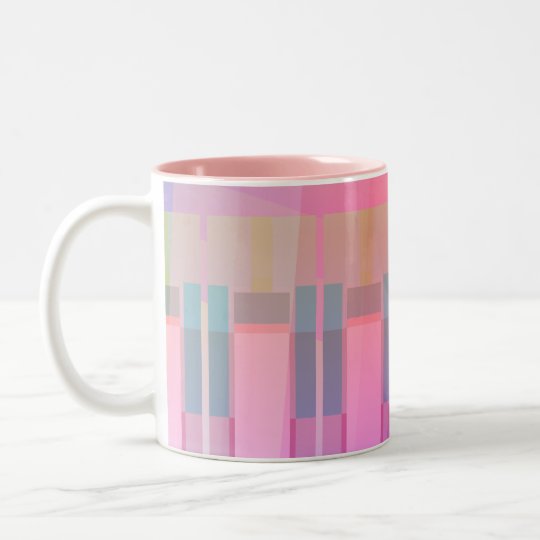 Taza geométrica abstracta rosada