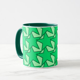 Taza Geométrica de estrella moderna - verde esmeralda y