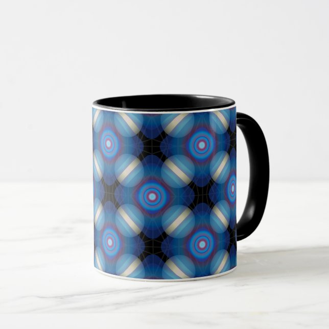 Taza Geométrica de la espaciadora azul (Anverso derecho)