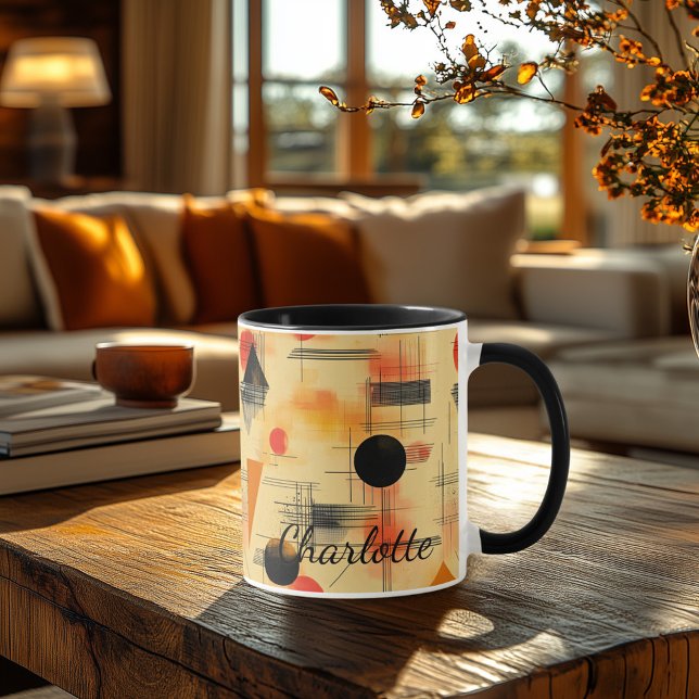 Taza Geométrica de Otoño Abstracta - Retro Persona (Subido por el creador)