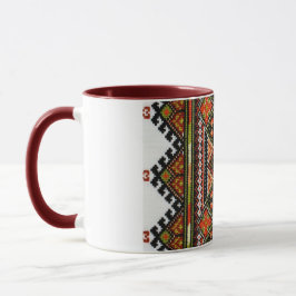 Taza geométrica del bordado de Vyshyvanka del