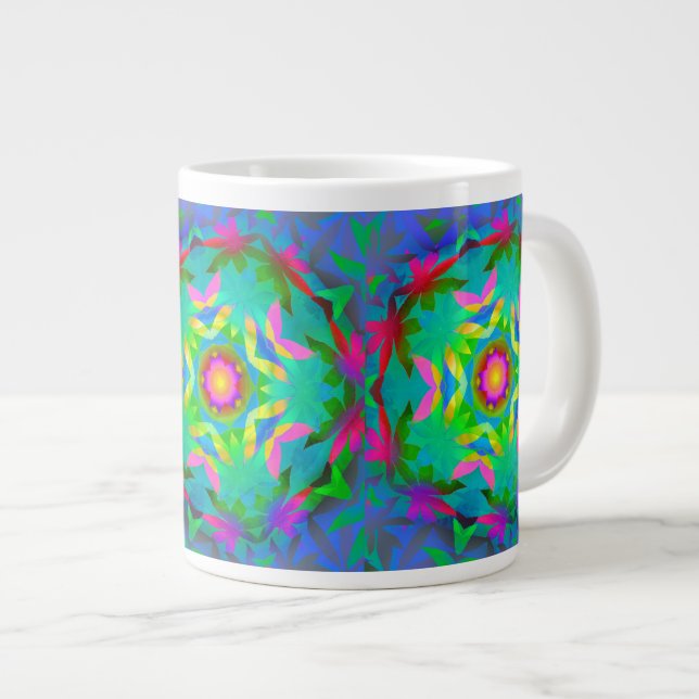 Taza geométrica del jumbo del arco iris (Derecha)