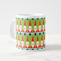 Taza geométrica retra del jumbo de Santa