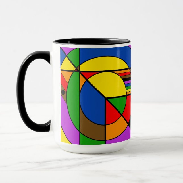 Taza Geométrico abstracto del orgullo arcoiris de LGBTQ (Izquierda)