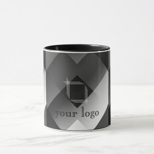 Taza Geométrico en blanco y negro personalizado (Centro)