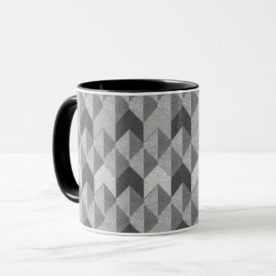 Taza Geométrico gris texturado.