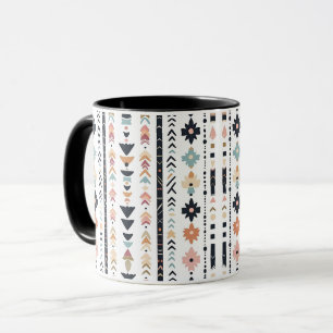 Taza Geométrico inspirado en el sudoeste de Navajo crem