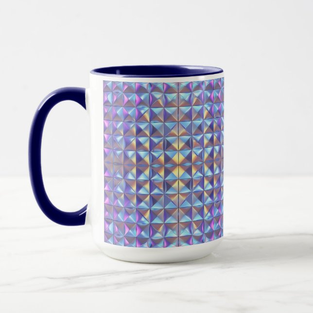 Taza Geométrico irista dorado, azul y púrpura 2 (Izquierda)