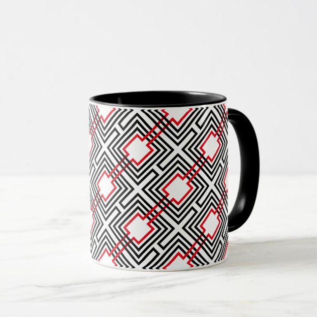 Taza Geométrico negro rojo y blanco (Anverso derecho)