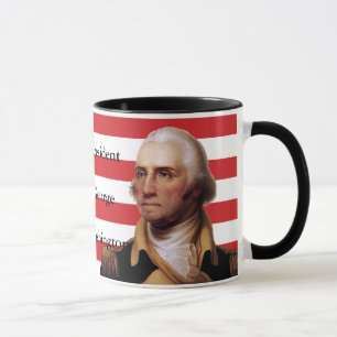 Taza George Washington y bandera de 13 estrellas