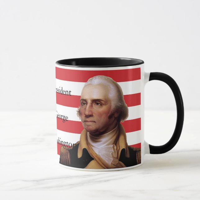 Taza George Washington y bandera de 13 estrellas (Derecha)